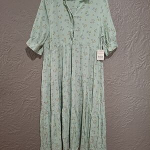 Floral Mint Green Dress